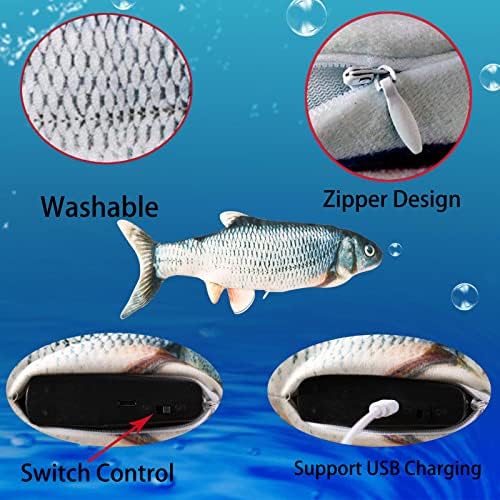 Flopping Fish Electric Dog Toy,Realistic Interac tive for Small Medium Dogs