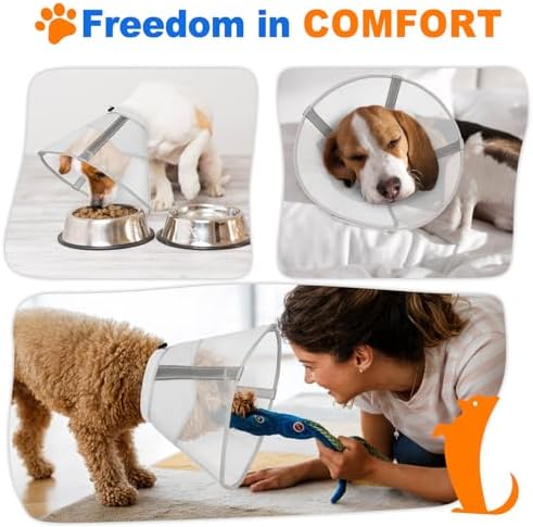 Breathable Mesh Dog Cone Collar for Surgery, Soft Elizabethan Recovery Alternative to Stop Licking,Pet Neck Collar for Large Medium Small Breeds