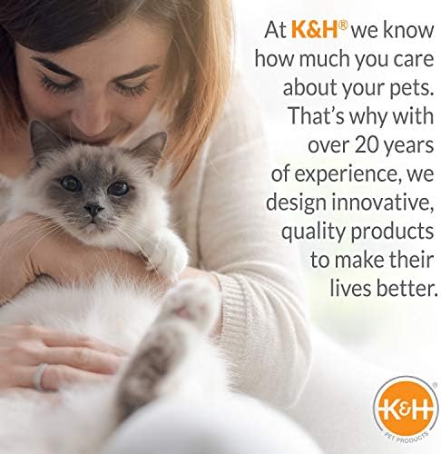 K&H Pet Products Self-Warming Kitty Bed Hooded Pet Bed for Cats or Dogs Blue/Gray Small 16 Inches