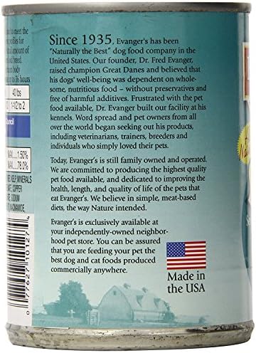 Evanger's Heritage Classics Senior & Weight Management Dog Food – 12 Count, 12.5 oz Each – Balanced Meat-Based Formula for Older, Overweight & Less Active Dogs – Grain & Gluten Free
