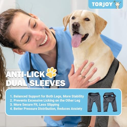 Dog Recovery Sleeves for Front Legs, Cone Collar Alternative, Waterproof & Washable, ACL/CCL Surgery Recovery, Abrasion Resistant, Prevents Licking & Scratching（Heather Gray,L）