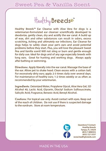 Healthy Breeds Ear Cleanse with Aloe Vera Sweet Pea and Vanilla 8 oz