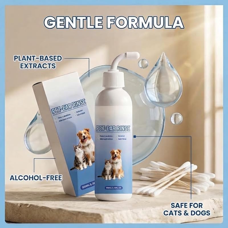 MENDED Pet Ear Cleaner for Dogs & Cats, Gentle Ear Wash, 100 mL, 2 PCS
