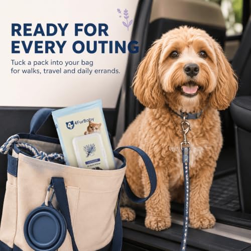 Dog Wipes for Paws and Butt, Lavender, 30 Count