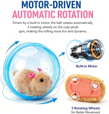 Self-Rolling Interactive Cat Ball 360° Automatic Moving Pet Toy2026 New Self-Rolling Interactive Cat Ball Realistic Animal Automatic Moving Rolling