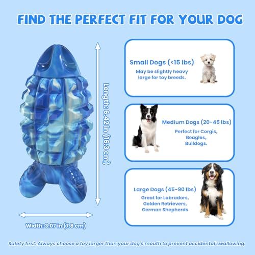 YINEYA Dog Toys for Aggressive Chewers, Tough Dog Chew Toys, Blue