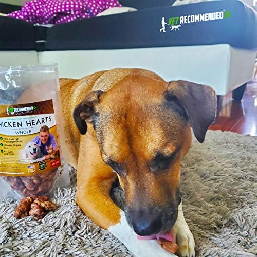 Vet Recommended Premium Whole Chicken Hearts for Dogs and Cats (5oz Bag), Freeze Dried Natural Dog Treats - Perfect Organ Meat for Pets, Human Grade, Natural Source of Taurine, USA Made. (Pack of 3)