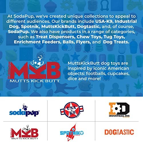 SodaPup MuttsKickButt Bullfrog – Durable Dog Treat Dispenser & Chew Toy Made in USA from Non-Toxic, Pet Safe, Food Safe Natural Rubber for Mental Stimulation, Problem Chewing, Calming Nerves & More