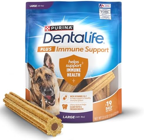 Dentalife Purina Plus Immune Support Dog Treats, Large Dogs, 19 ct Pouch
