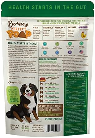Bernie's Perfect Poop 4-in-1 Dog Digestion Supplement, Chicken, 12.8 oz