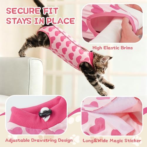 EMUST Recovery Suit for Cats, Soft Breathable Surgical Suit Anti Licking