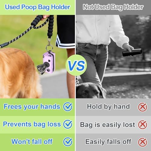 2pack Dog Poop Bag Holder Zippered Pet Waste Bags Dispenser