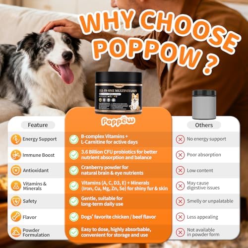 Dog Multivitamin Powder – Energy, Gut & Immune, Chicken 75 Scoops