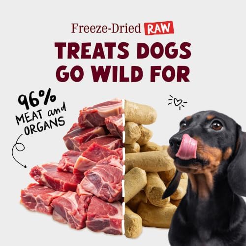 Stella & Chewy's Freeze-Dried Raw Wild Weenies Dog Treats - High-Protein Training Treats for Dogs & Puppies - All-Natural Grass-Fed Lamb Recipe with 97% Meat & Organs - USA Made - 3.25 oz Bag