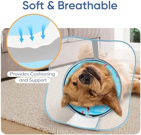Supet Raised Sponge Dog Cone Collar Alternative After Surgery, Soft Dog Cone for Small Medium Large Dogs to Stop Licking, Pet Neck Donut Collar After Surgery