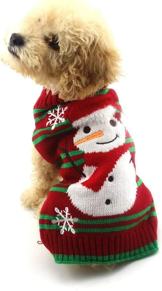 NACOCO Dog Snow Sweaters Thick Snowman Sweaters Xmas Dog Holiday Sweaters New Year Christmas Sweater Pet Clothes for Small Dog and Cat(Thick Snowman, XXL)