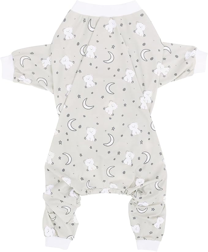 HDE Dog Pajamas One Piece Jammies Jumpsuit Pet Clothes Outfit Stretchy Lightweight Comfy Shirt Pjs for M-3XL Dogs Goodnight Polar Bears - XL