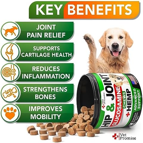 Hemp Hip and Joint Support Supplement for Dogs - Glucosamine for Dogs