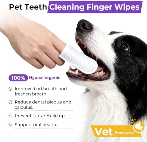 Pet Wipes Set for Dogs & Cats, Dental Finger Wipes & Eye Pads for Cleaning