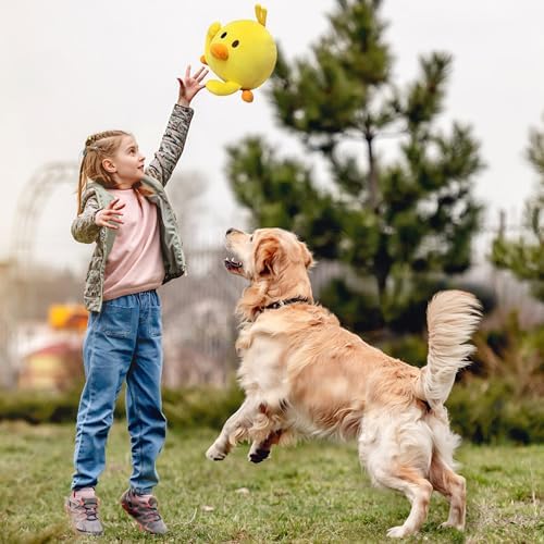 Jiexily Active Moving Pet Plush Toy, 2025 New Squeaky Moving Dog Ball Toy Interactive Puppy Toys, Rechargeable Cartoon Plush Bounce Talking Toys to Keep Them Busy (Blue Pig)