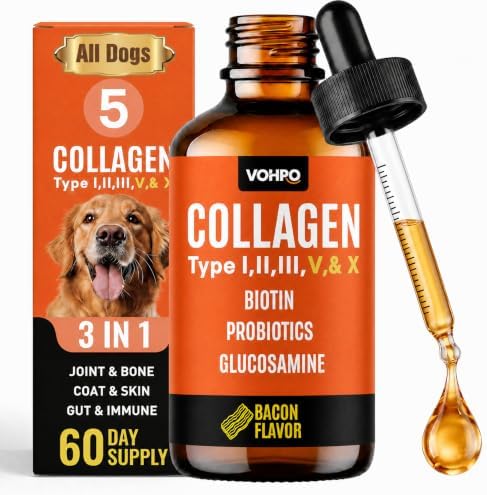 Premium 5-Type Grass-Fed Liquid Collagen for Dogs & Cats Supplement - 120ml