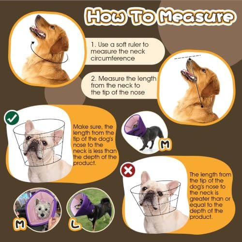 Allroaring Dog Cone Collar After Surgery, Adjustable Soft Recovery Cone