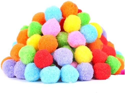 PET SHOW 20Pcs 1.5"/3.8cm Cat Toy Balls Bulk Soft Kitten Pompon Toys Indoor Cats Interactive Playing Quiet Ball Cats Favorite Toy Assorted 10 Colors