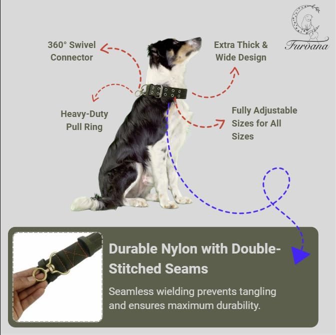 Tactical Heavy Duty Nylon Dog Collar for Large & Medium Dogs - Includes AirTag Compatible Case - Double-Lock Buckle & Reinforced D-Ring (Green, Small: Width = 1.2"; Neck = 11" - 15")
