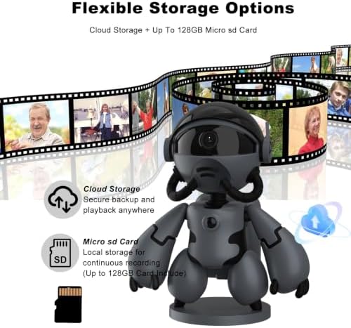 2K Indoor Camera Robot, 5G/2.4G WiFi Indoor Cameras for Home Baby Security