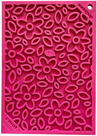 SodaPup Flower Power eMat – Durable Lick Mat Feeder Made in USA from Non-Toxic, Pet-Safe, Food Safe Rubber for Mental Stimulation, Avoiding Overfeeding, Fresh Breath, Digestive Health, & More