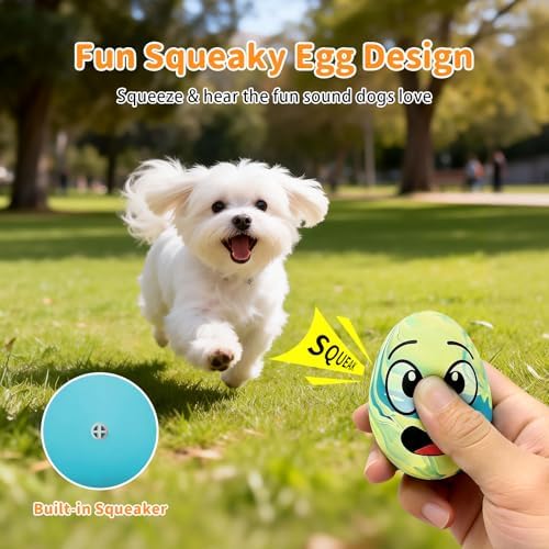 Squeaky Dog Toys for Puppy Small Dogs, 6 Pack Soft Latex Rubber Dog Chew Toy with Squeaker, Smile Face Dog Squeaky Balls for Interactive Play & Training