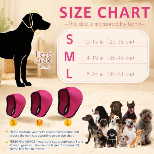 Aliceset 1pcs Dog Ear Muffs, Quiet Ears for Dogs,Pink,L