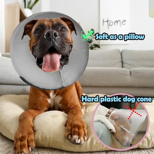 Soft Inflatable Cone Recovery Collar for Dogs and Cats After Surgery