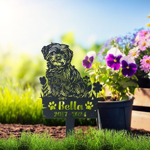 Personalized Memorial Metal Garden Stake,Custom Maltipoo Loss Tribute,Dog Sympathy Gift,Thoughtful Pet Loss Gifts,Graveside Ornament Grave Marker for Cemetery Decoration.