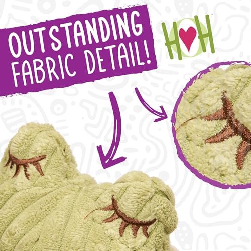 HuggleHounds Plush Dog Toy - Fuzzy Dog Toy, Soft Fleece, Interactive Durable Stuffed for Small and Large Breeds with Squeaker - Louise Lamb, Large