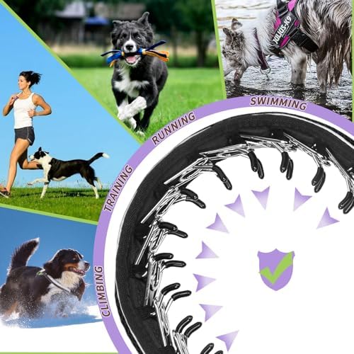Martingale No Pull Dog Collar for Large Medium Dogs Training Walking, Heavy Duty Nylon Reflective Adjustable Anti Pull Slip Collar with Buckle M Black