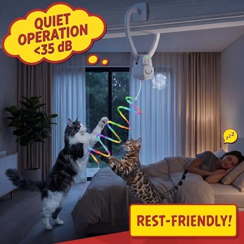 Interactive Cat Toy for Indoor Cats, Door Mounted Automatic Cat Toy
