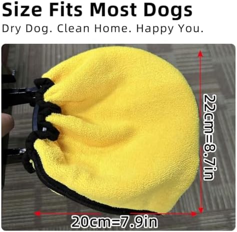 MANON ROSA Pet Towel for Drying Dogs Face and Mouth Quick Dry – Train Dog to Wipe Face After Drinking, Self-Cleaning Wall-Mount Holder with 2 Super Absorbent Microfiber Towels(8"x9")