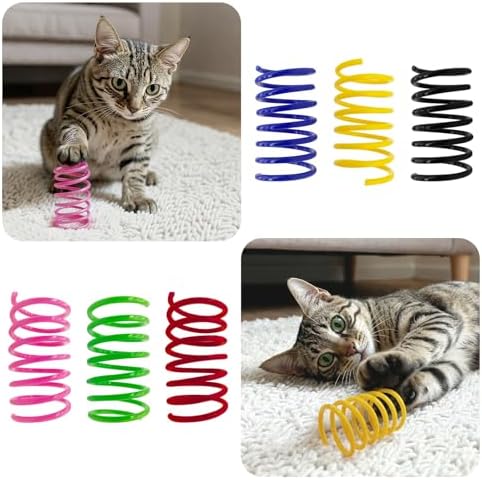 Cat Toys for Indoor Cats, 30 Pack Interactive Cat Spring Toys, 6Colors