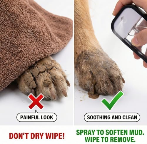 Dog Paw Cleaner Kit with Spray Bottle and Chenille Mitt