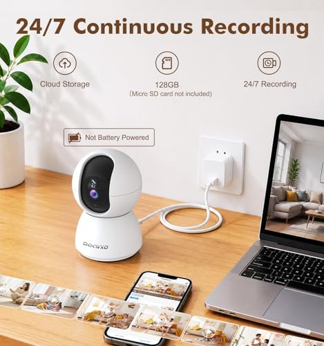 2K Indoor Security Camera, Dual-Band WiFi Baby Pet Monitor, 2 Pack