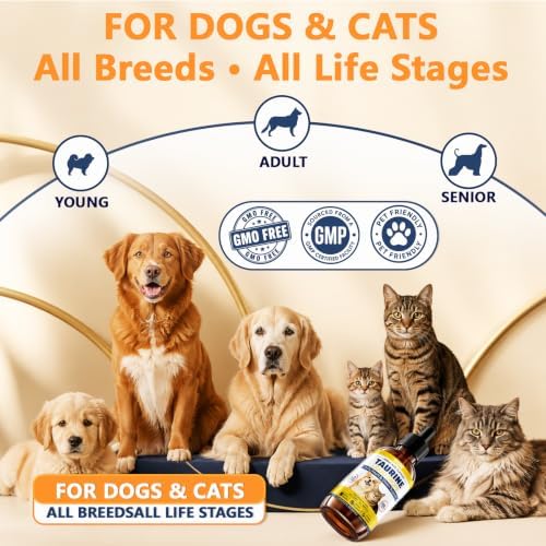 Taurine for Dogs - Taurine Liquid Supplement Supports Healthy Vision, Heart
