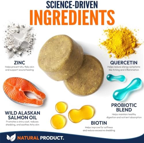 Omega 3 for Dogs - 250 Fish Oil Chews for Dog Shedding & Allergy Relief