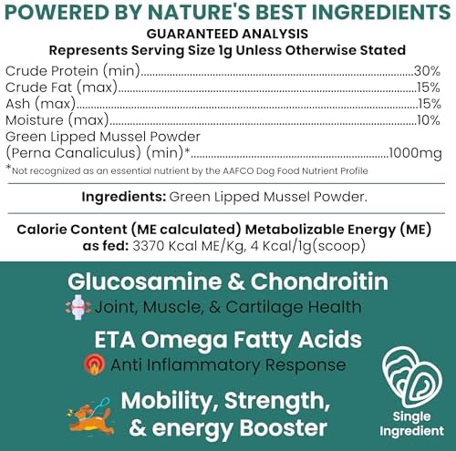 Green Lipped Mussel for Dogs, 6 oz - Green Lipped Mussel Powder for Dogs