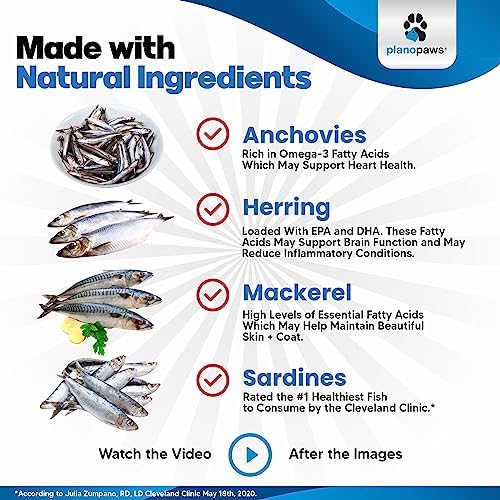 Omega 3 Fish Oil for Dogs - Supports Shedding and Itching, Skin and Coat