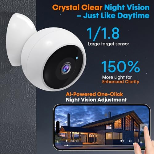 AMTIFO Security Cameras Wireless Outdoor: Magnetic 2-Pack Install-Free Indoor Smart 2K WiFi - Long Battery Life Powered Wireless Cameras for Home Security with AI Motion Detection