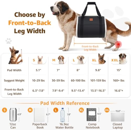 Adjustable Heavy Duty Dog Lift Harness for Giant Dogs Hind Leg Support