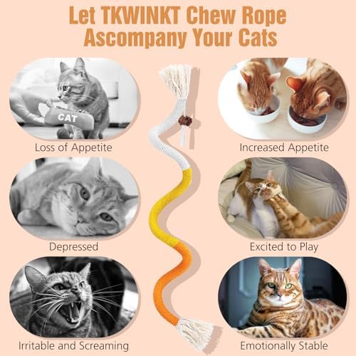 3 PCS Cat Chew Toy Catnip Toys for Cats 27.5in Interactive Cat Toy for Indoor Cats Kitten Teething Toys