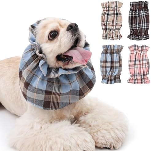 Dog Snood for Long-Eared Dogs, Feeding Ear Cover, Soft Stretch Wrap，Blue