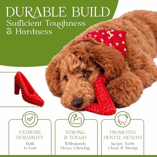 Treat Dispensing Chew Shoe Interactive Puzzle Toys - Dog Chew Enrichment Toys for Aggressive Chewers, Boredom Relief and Brain Stimulating Game Keeps Small Medium Dogs Engaged